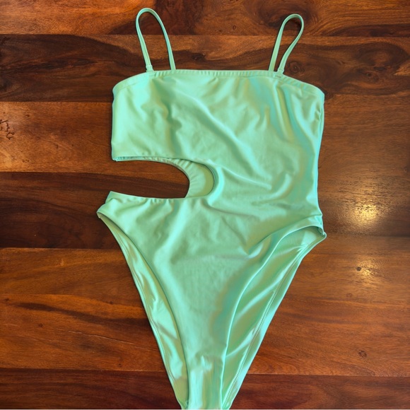 H&M Other - H & M neon green one piece swimsuit with side cut out L